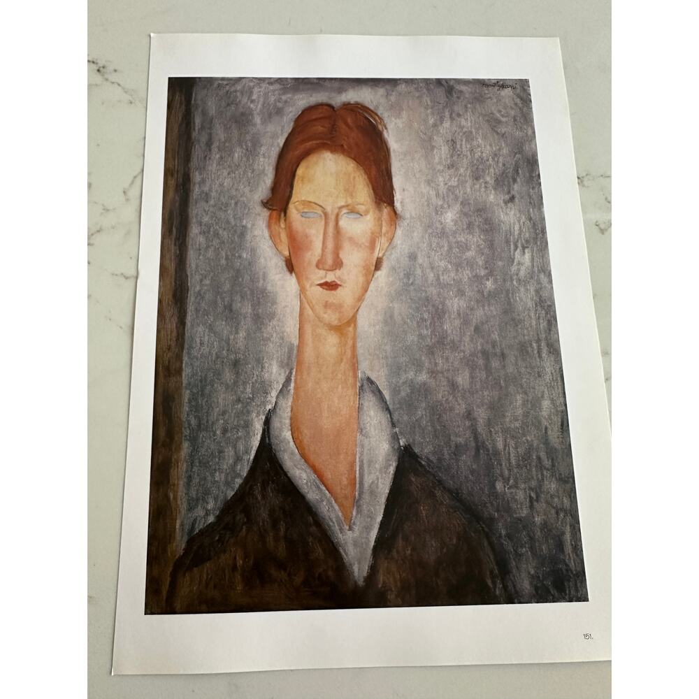 Modigliani, Portrait of a Student, Painting, Print, Wall Hanging ~ 250626-WH 365
